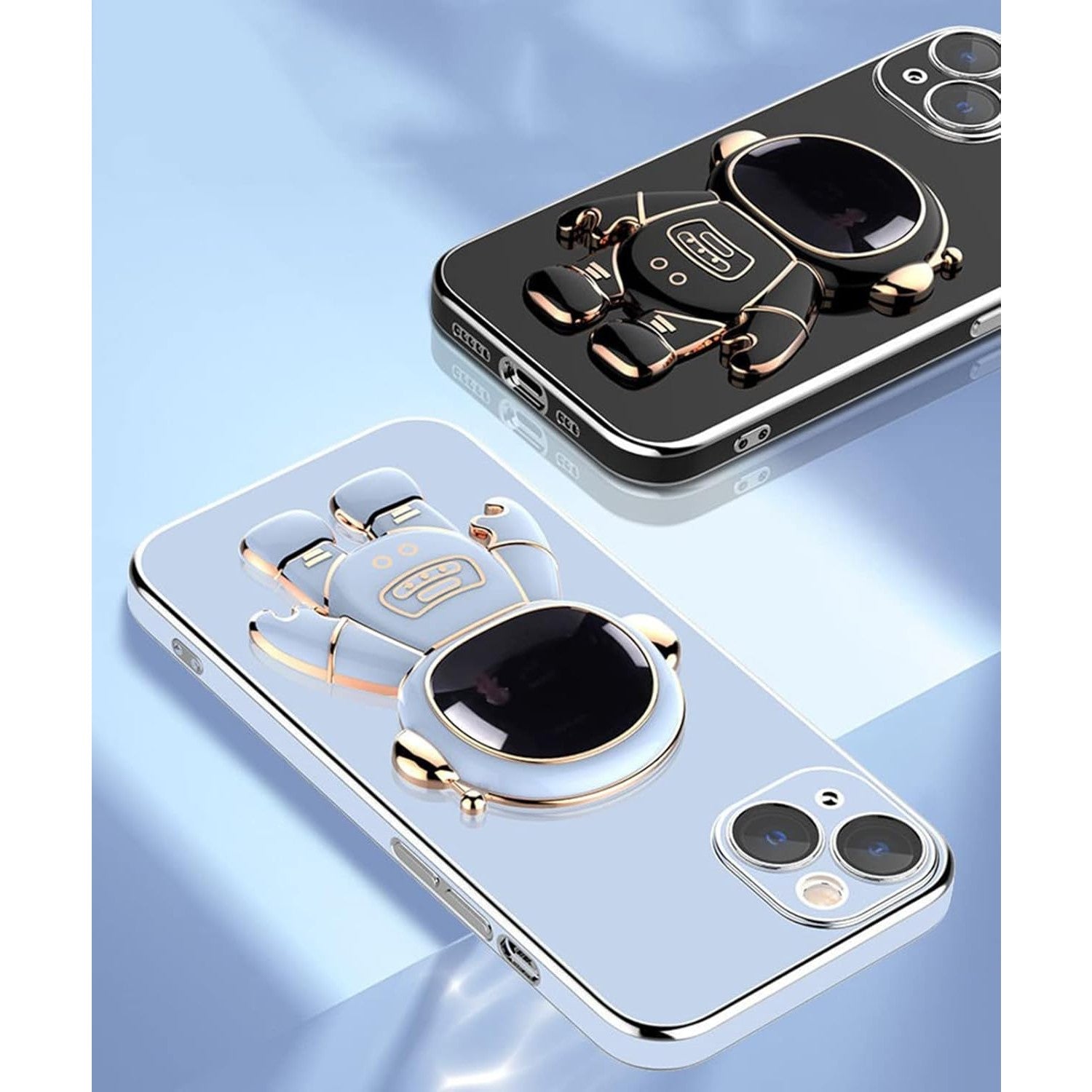 Husa de Protectie TPU 2in1, Flippy, pentru Apple iPhone 14, Astronaut cu Suport, Antisoc, Rezistenta la Impact,
