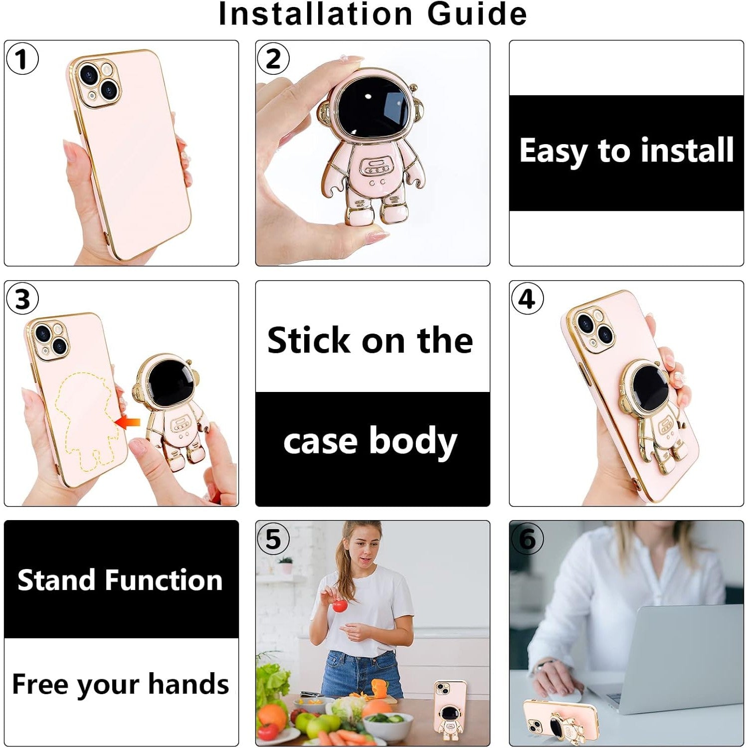 Husa de Protectie TPU 2in1, Flippy, pentru Apple iPhone 14 Plus, Astronaut cu Suport, Antisoc, Rezistenta la Impact,