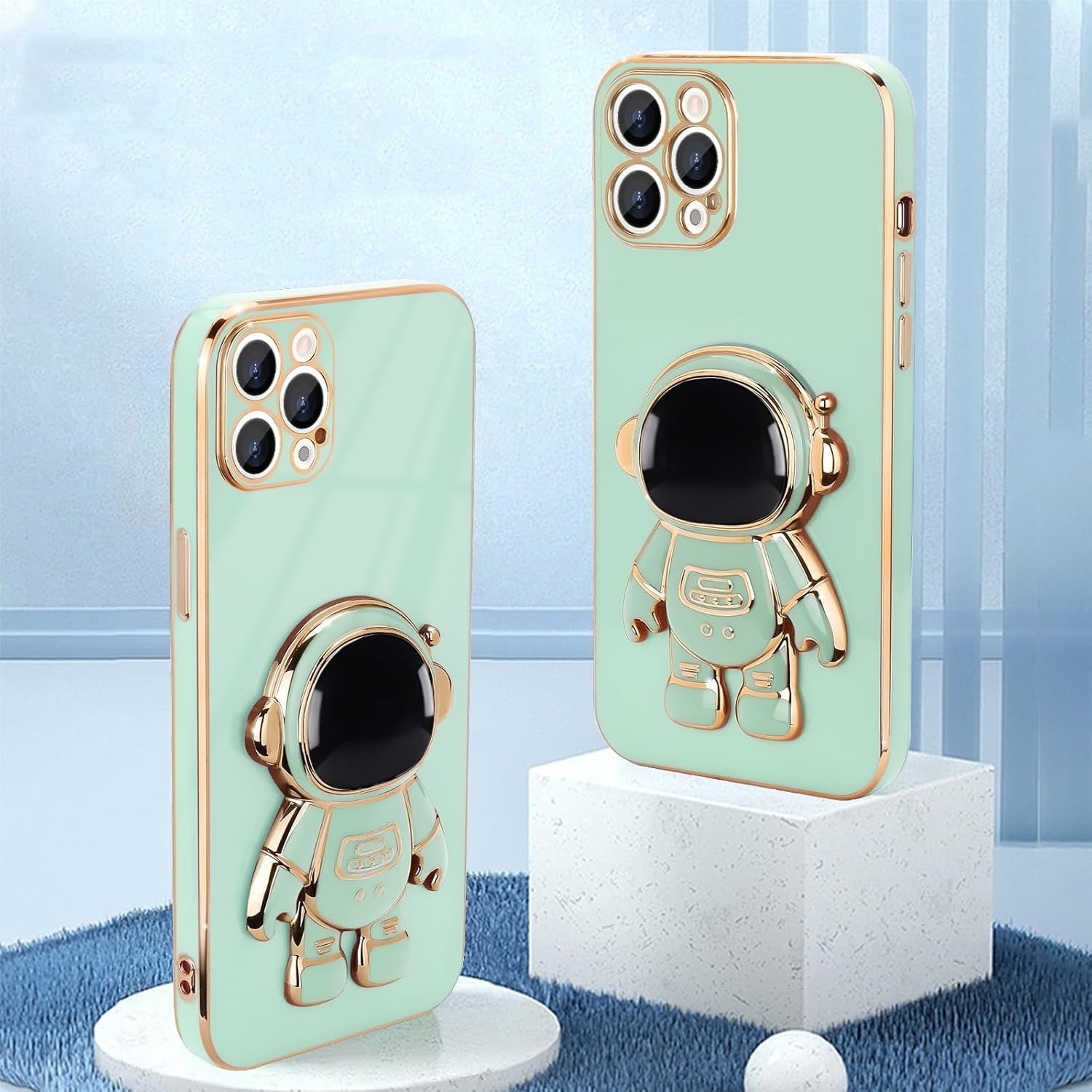 Husa de Protectie TPU 2in1, Flippy, pentru Apple iPhone 14 Pro, Astronaut cu Suport, Antisoc, Rezistenta la Impact,