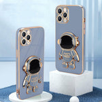 Husa de Protectie TPU 2in1, Flippy, pentru Apple iPhone 14 Pro, Astronaut cu Suport, Antisoc, Rezistenta la Impact,