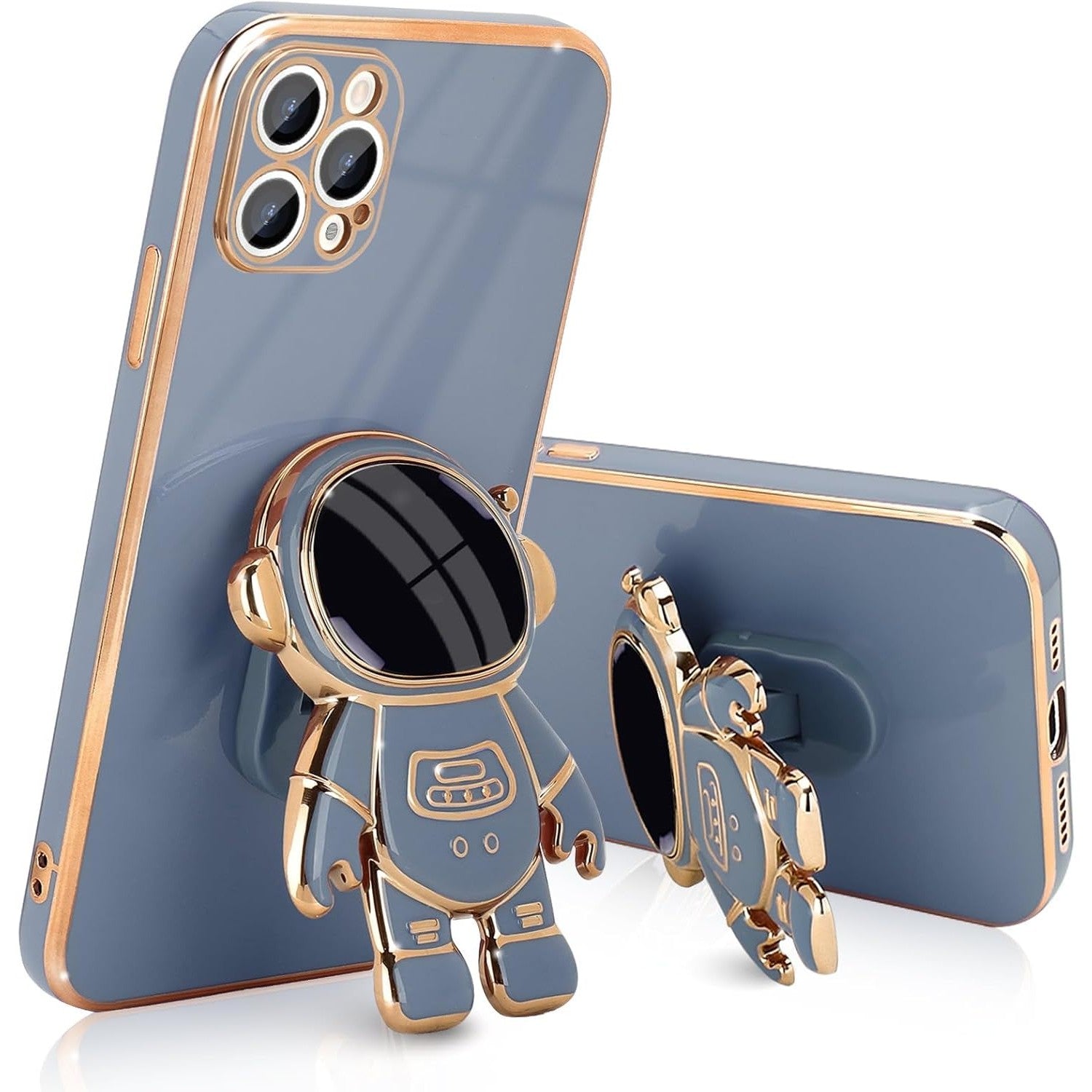 Husa de Protectie TPU 2in1, Flippy, pentru Apple iPhone 14 Pro, Astronaut cu Suport, Antisoc, Rezistenta la Impact,