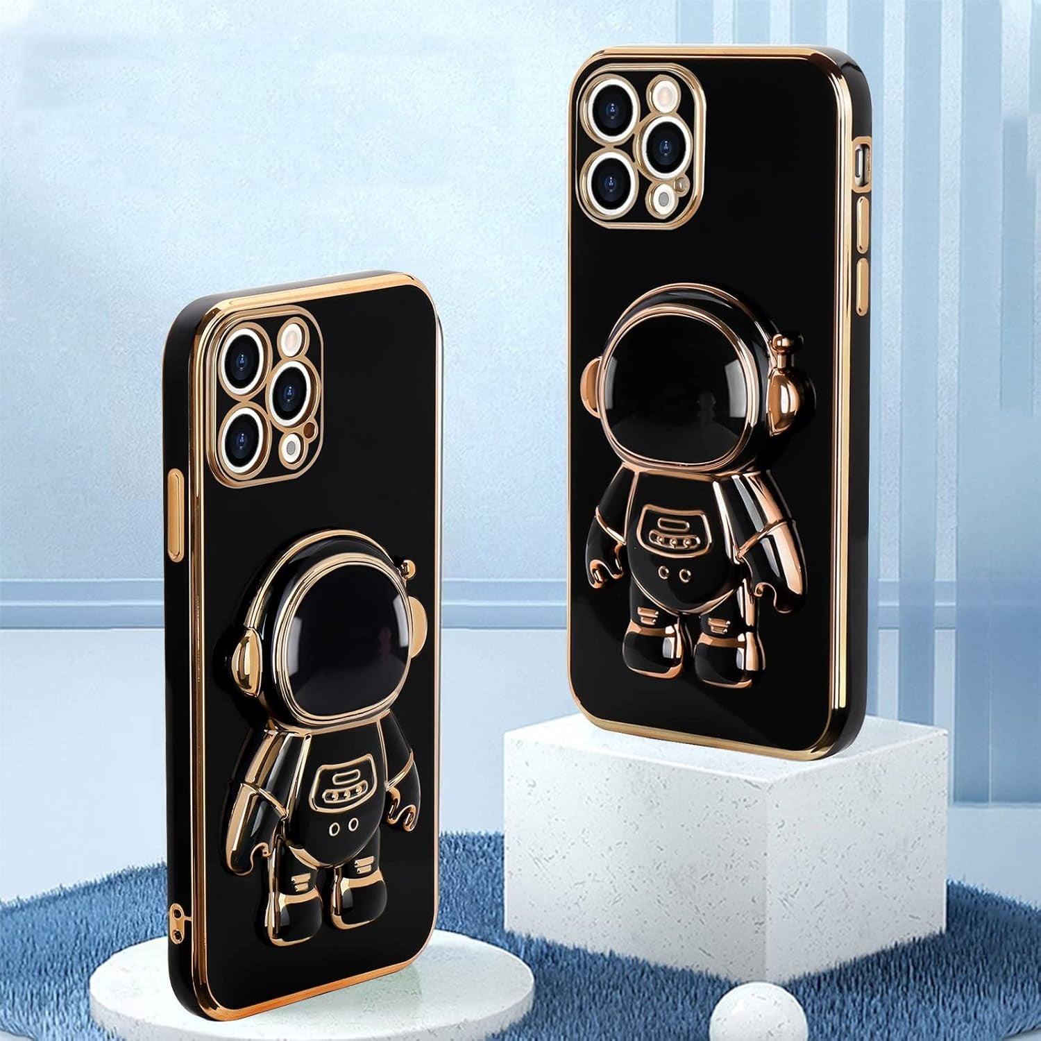 Husa de Protectie TPU 2in1, Flippy, pentru Apple iPhone 14 Pro Max, Astronaut cu Suport, Antisoc, Rezistenta la Impact,