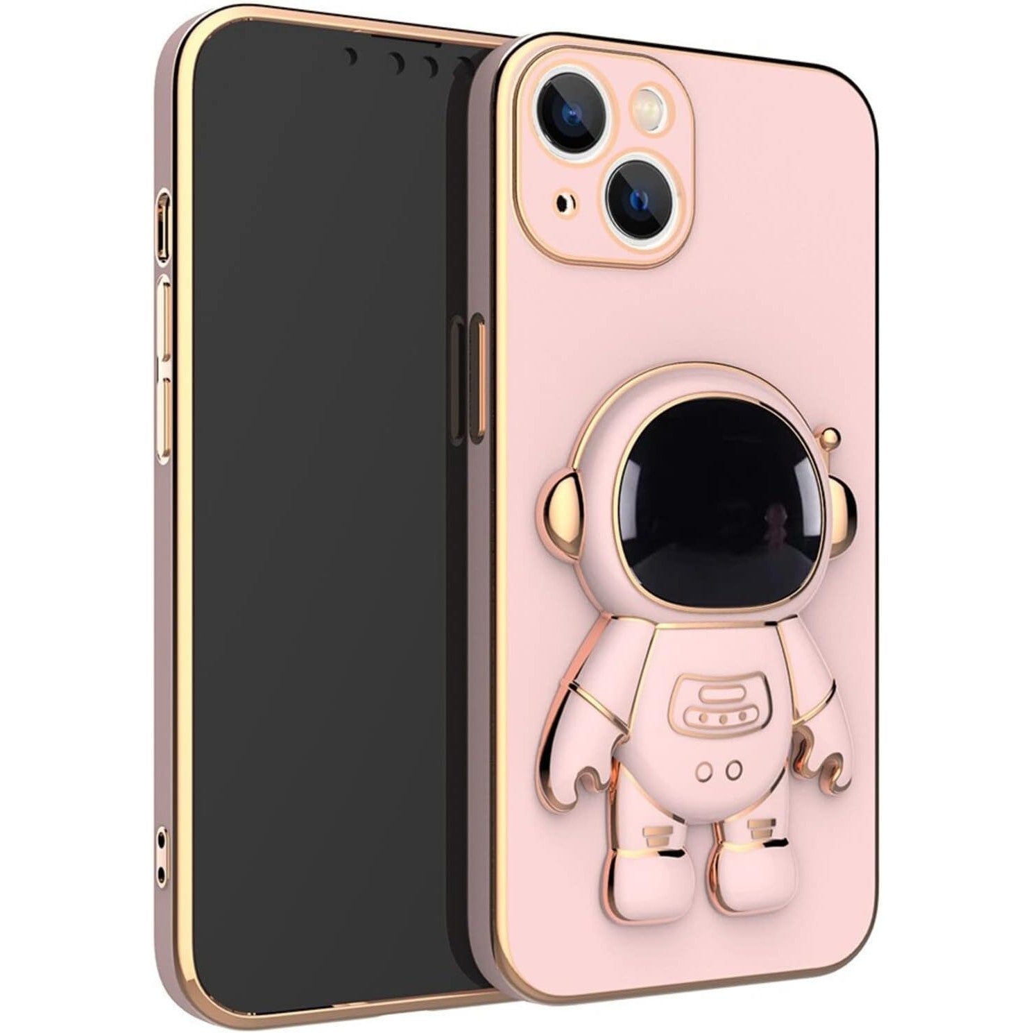 Husa de Protectie TPU 2in1, Flippy, pentru Apple iPhone 15, Astronaut cu Suport, Antisoc, Rezistenta la Impact,