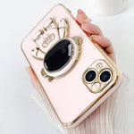 Husa de Protectie TPU 2in1, Flippy, pentru Apple iPhone 15, Astronaut cu Suport, Antisoc, Rezistenta la Impact,