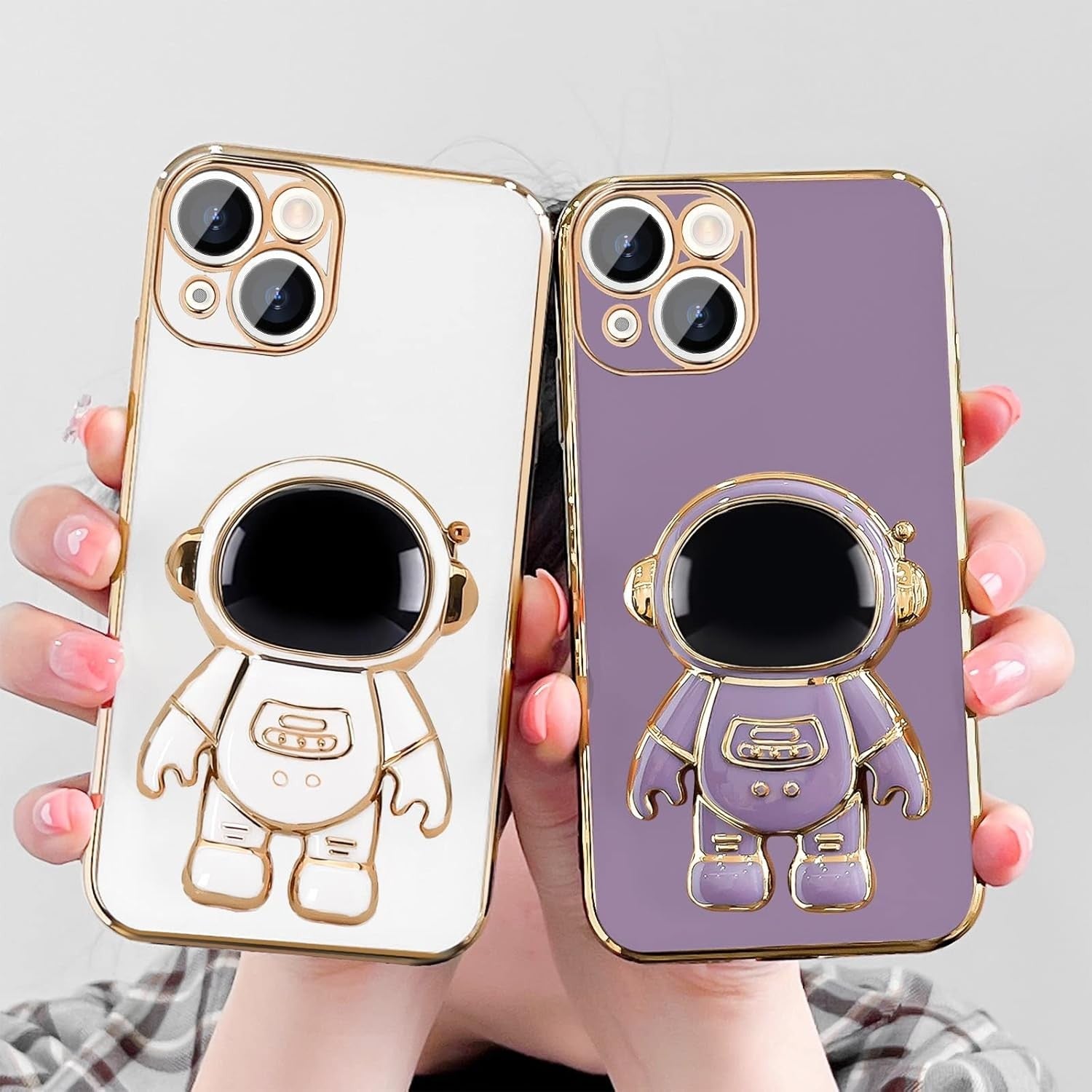Husa de Protectie TPU 2in1, Flippy, pentru Apple iPhone 15 Plus, Astronaut cu Suport, Antisoc, Rezistenta la Impact,
