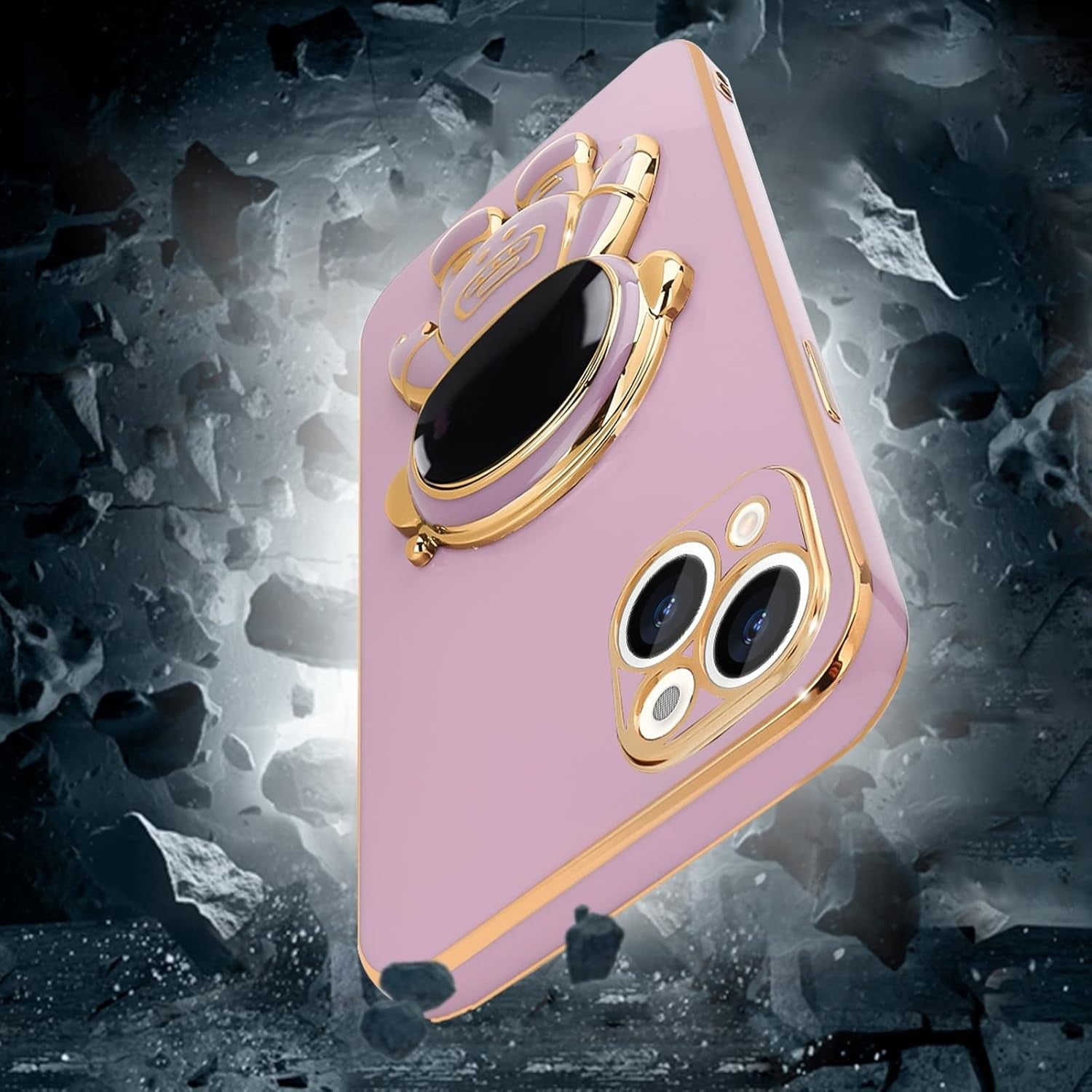 Husa de Protectie TPU 2in1, Flippy, pentru Apple iPhone 15 Plus, Astronaut cu Suport, Antisoc, Rezistenta la Impact,