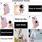 Husa de Protectie TPU 2in1, Flippy, pentru Apple iPhone 15 Plus, Astronaut cu Suport, Antisoc, Rezistenta la Impact,