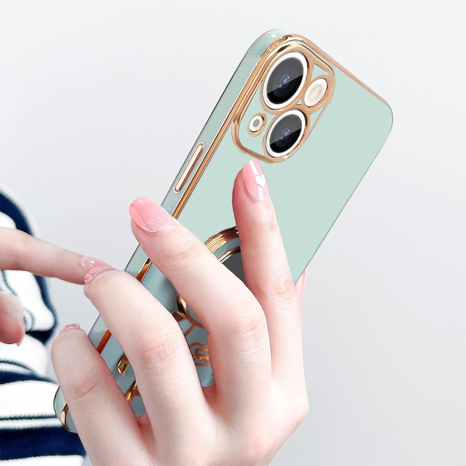 Husa de Protectie TPU 2in1, Flippy, pentru Apple iPhone 15 Plus, Astronaut cu Suport, Antisoc, Rezistenta la Impact,