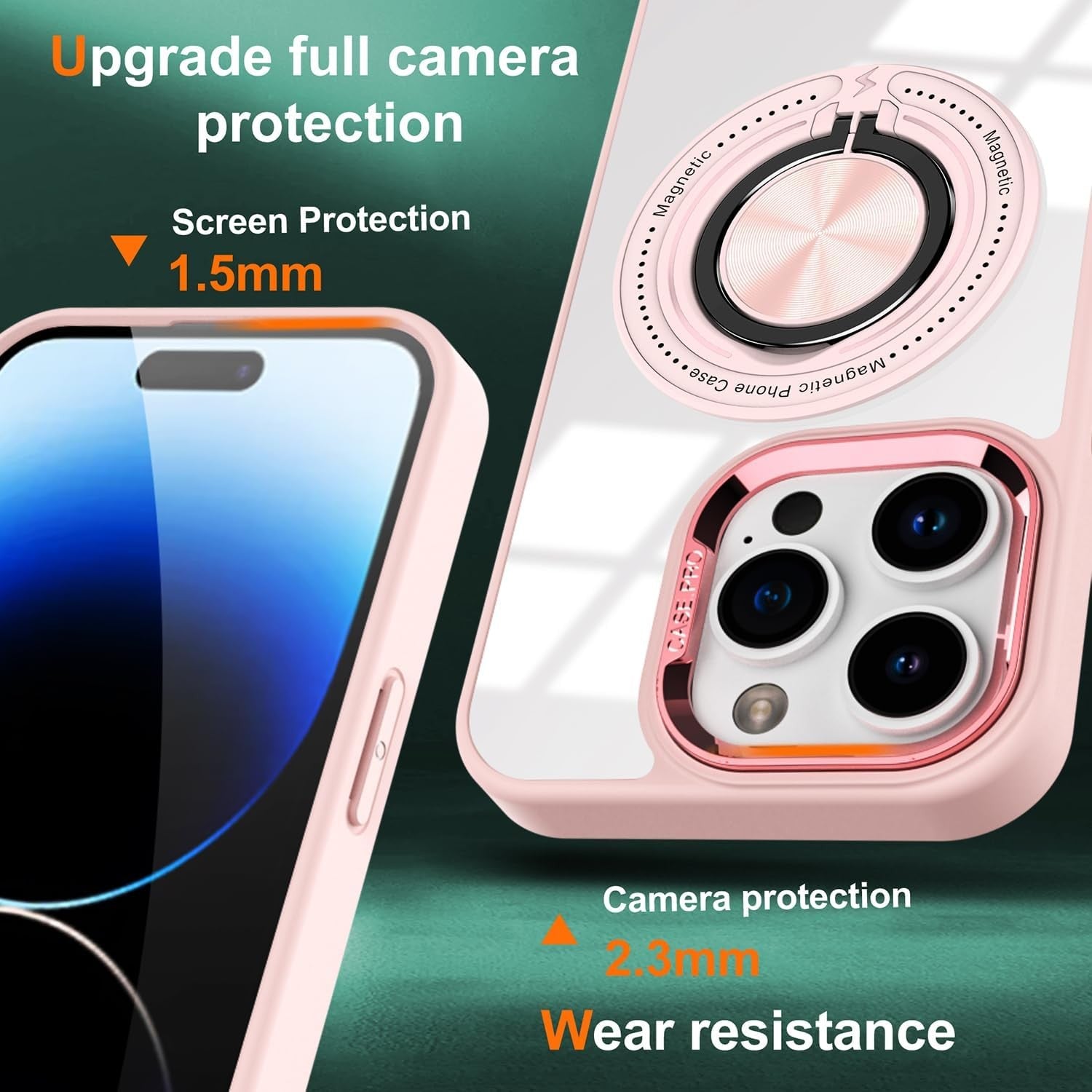 Husa de Protectie TPU, Flippy, pentru iPhone 16 Pro, Anticadere, cu Incarcare Wireless, Tehnologie Magsafe, Inel
