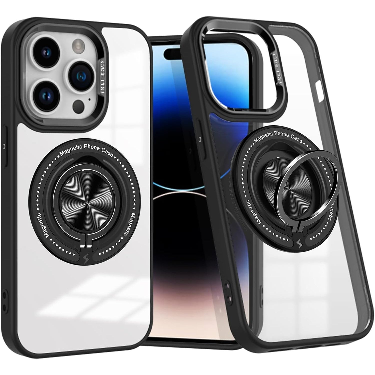 Husa de Protectie TPU, Flippy, pentru iPhone 16 Pro, Anticadere, cu Incarcare Wireless, Tehnologie Magsafe, Inel