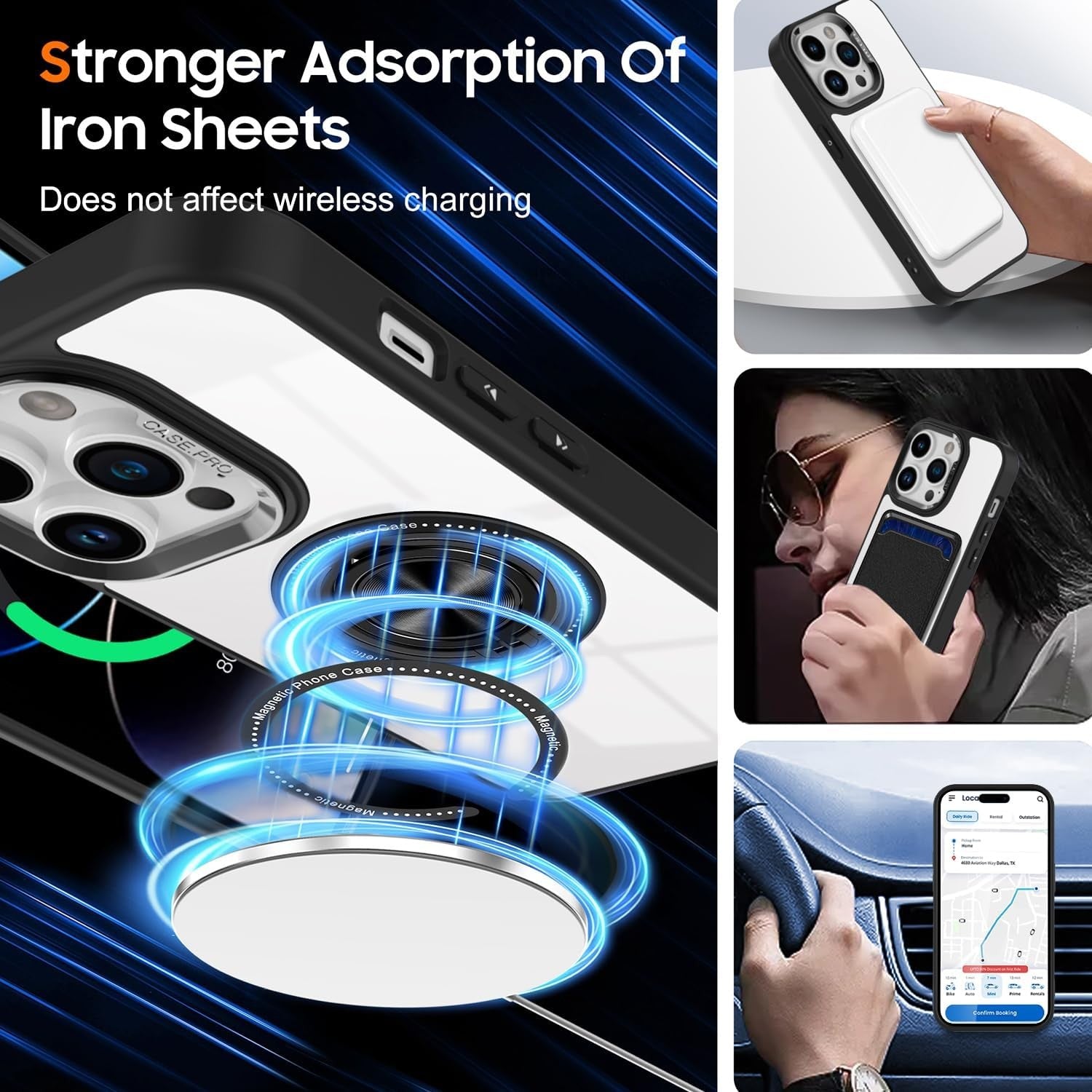 Husa de Protectie TPU, Flippy, pentru iPhone 16 Pro Max, Anticadere, cu Incarcare Wireless, Tehnologie Magsafe, Inel