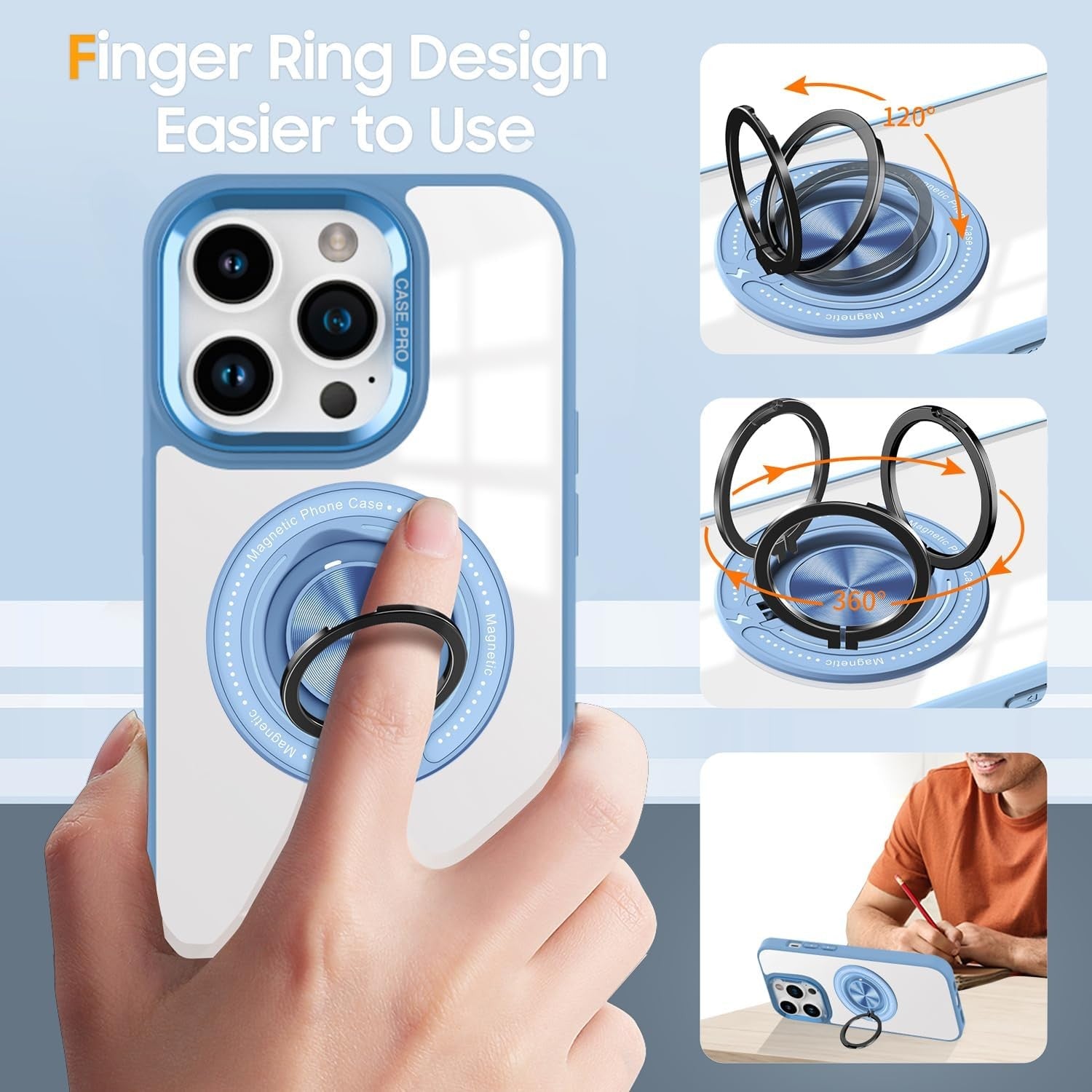 Husa de Protectie TPU, Flippy, pentru iPhone 16 Pro Max, Anticadere, cu Incarcare Wireless, Tehnologie Magsafe, Inel