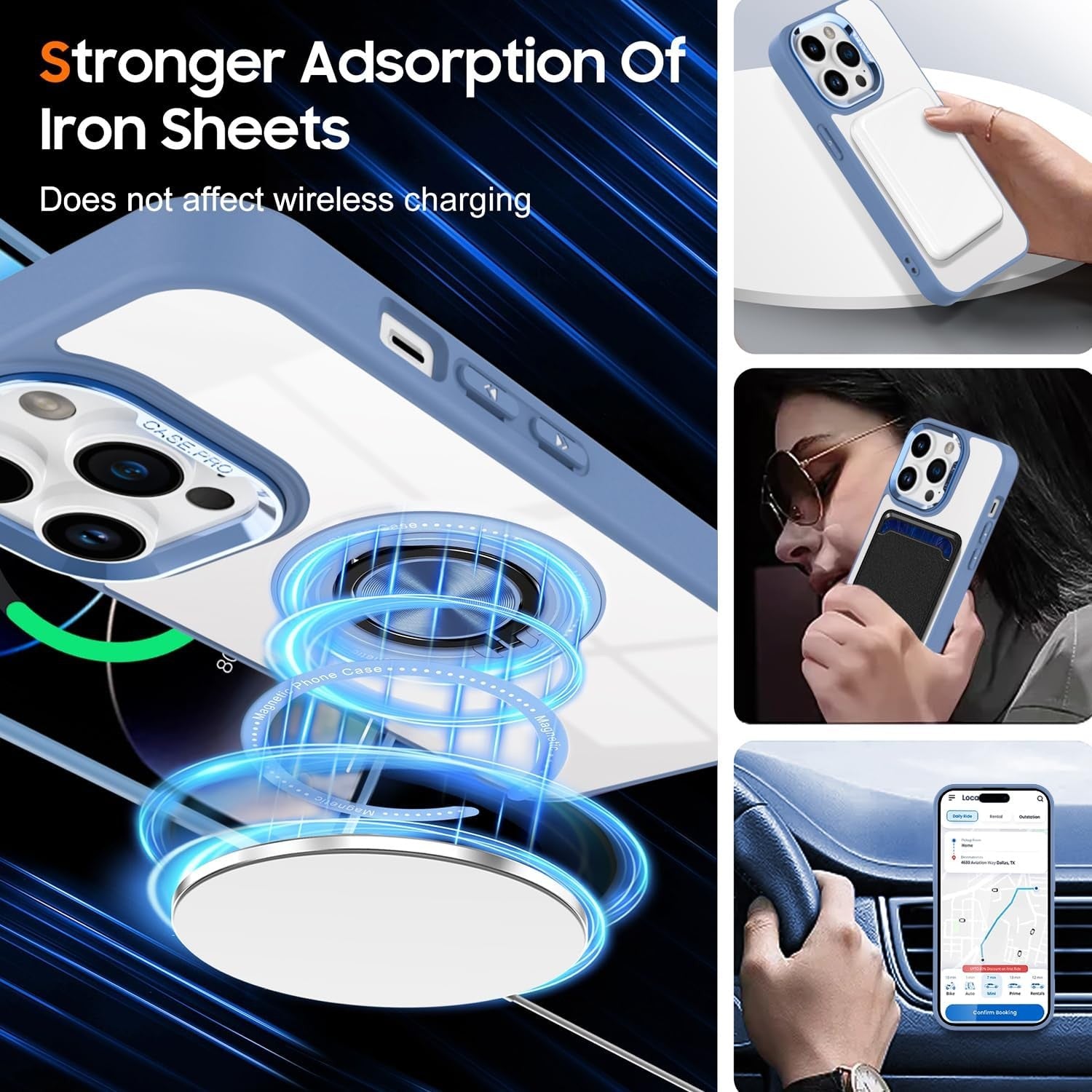 Husa de Protectie TPU, Flippy, pentru iPhone 16 Pro Max, Anticadere, cu Incarcare Wireless, Tehnologie Magsafe, Inel