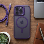 Husa de Protectie Telefon, Flippy, Compatibila cu iPhone 17 Pro, MagSafe, Acrylic, Suport Metalic Protectie Camera,