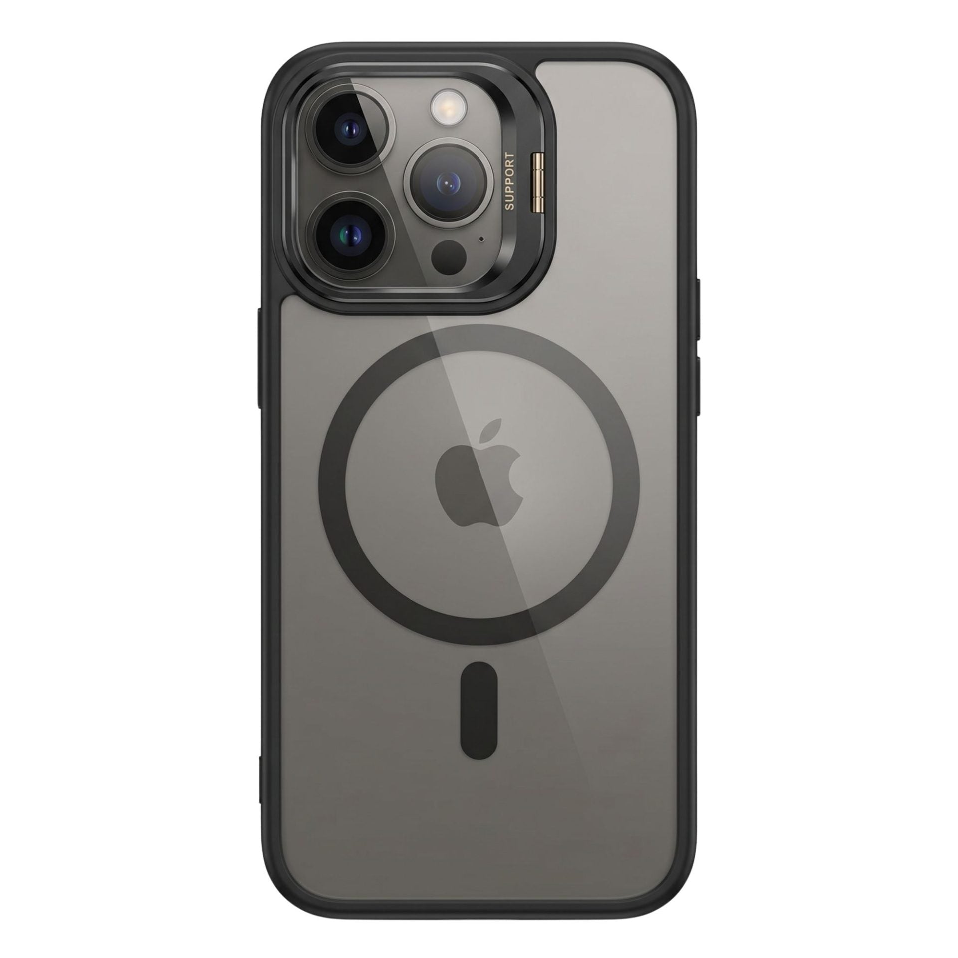 Husa de Protectie Telefon, Flippy, Compatibila cu iPhone 17 Pro , MagSafe, Acrylic, Suport Metalic Protectie Camera,