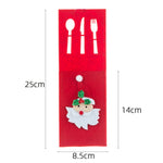 Husa decorativa pentru set tacamuri Flippy, model Mos Craciun, material poliester, 25 x 8.5 cm, rosu
