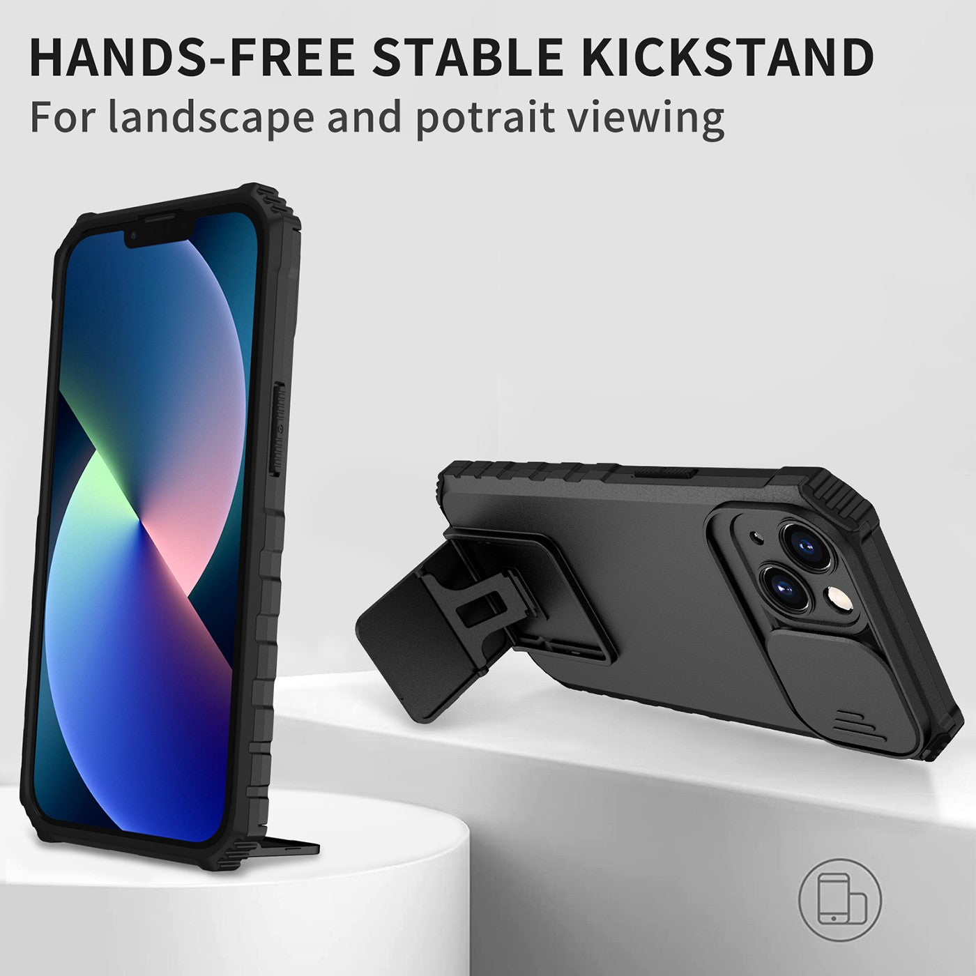 Husa Defender cu Stand pentru Samsung Galaxy A02s/ A03s, Negru, Suport reglabil, Antisoc, Protectie glisanta pentru