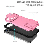 Husa Defender cu Stand pentru Samsung Galaxy A03, Roz, Suport reglabil, Antisoc, Protectie glisanta pentru camera,