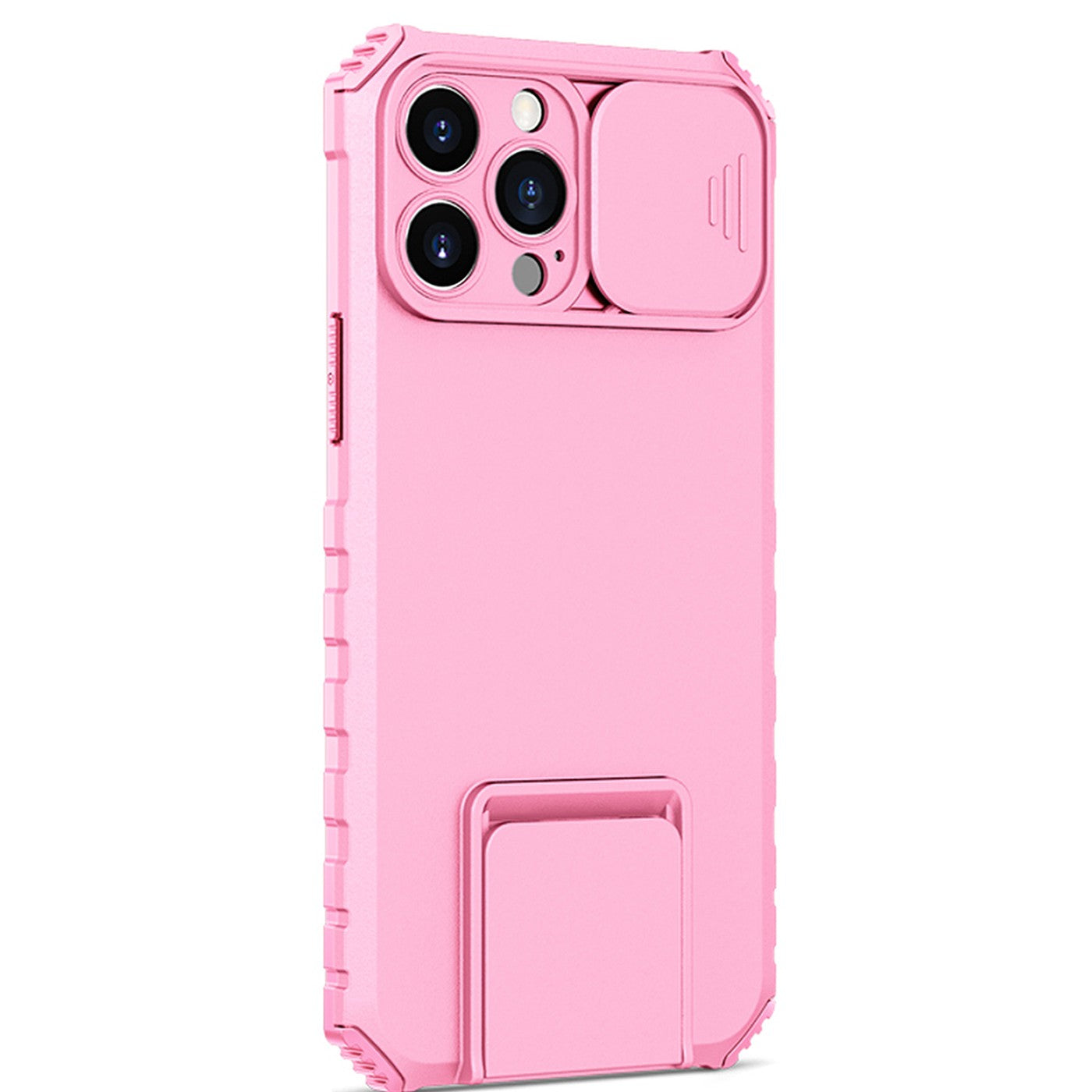 Husa Defender cu Stand pentru Samsung Galaxy A53 5G, Roz, Suport reglabil, Antisoc, Protectie glisanta pentru camera,