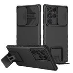 Husa Defender cu Stand pentru Samsung Galaxy S24 FE, Flippy, Suport reglabil, Antisoc, Protectie glisanta pentru