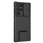 Husa Defender cu Stand pentru Samsung Galaxy S24 FE, Flippy, Suport reglabil, Antisoc, Protectie glisanta pentru
