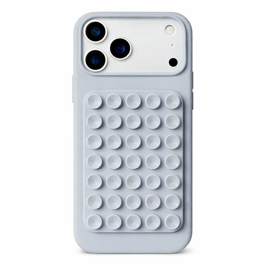 Husa din Silicon pentru iPhone 17, Flippy, Carcasa de Protectie cu Ventuze, din Cauciuc Moale Rezistenta la Socuri, Gri