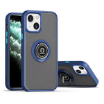 Husa Anti Fall Metal Bracket pentru Apple iPhone 14 Pro Max, Rezistenta la socuri, Margini colorate, Cu inel de