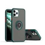 Husa Anti Fall Metal Bracket pentru Apple iPhone 13 Pro, Rezistenta la socuri, Margini colorate, Cu inel de prindere