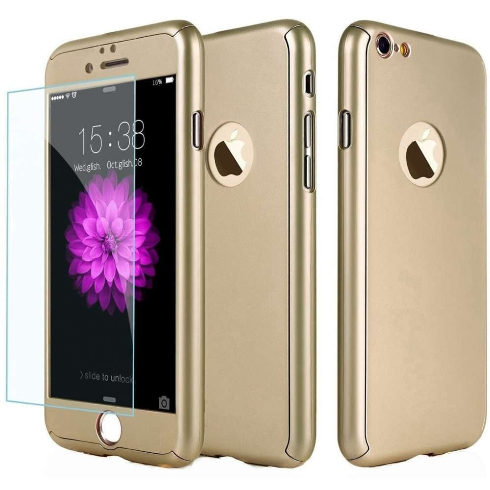 Husa Huawei Y7P 2020 Full Cover 360 Auriu + Folie de protectie