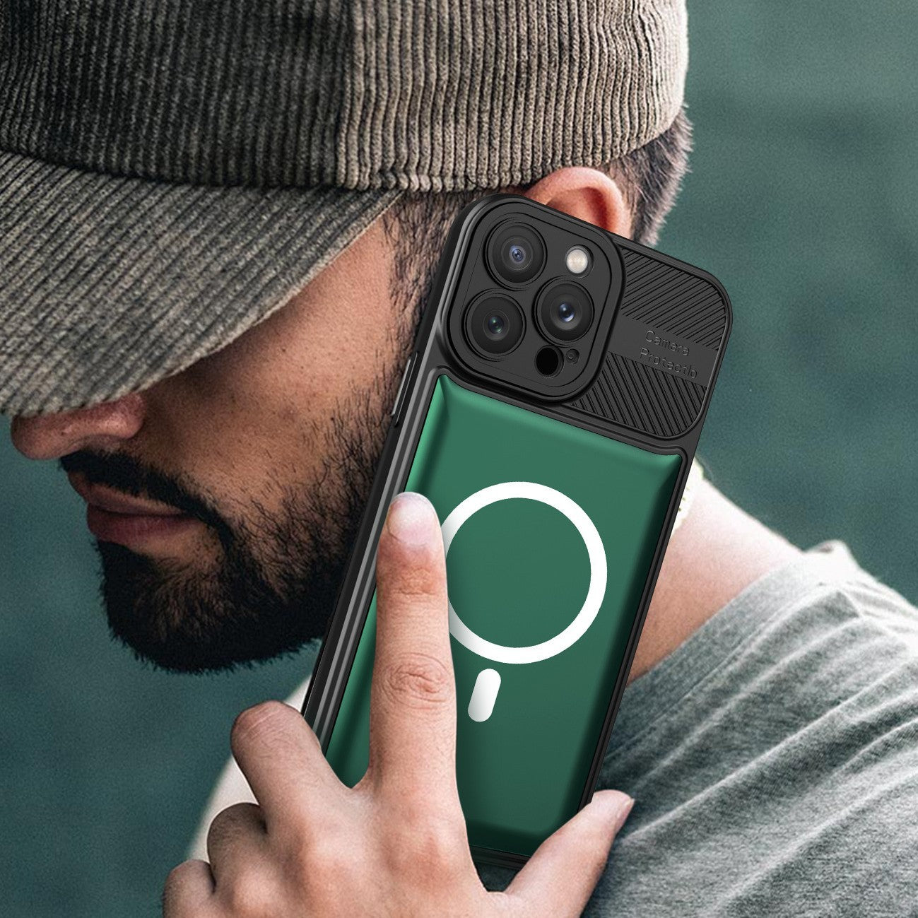 Husa Urban Armor pentru Samsung S23 Plus Verde inchis, Suport Auto Magnetic, Protectie Antisoc, Flippy
