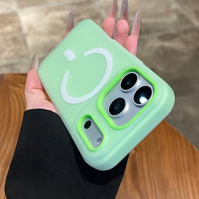 Husa Telefon Jelly Magnetic 2in1, Flippy, Compatibila cu Apple iPhone 17 Pro, din PC+TPU, Magsafe, Finisaj Mat, Verde