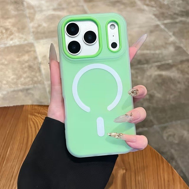 Husa Telefon Jelly Magnetic 2in1, Flippy, Compatibila cu Apple iPhone 17 Pro, din PC+TPU, Magsafe, Finisaj Mat, Verde