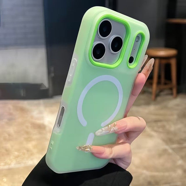 Husa Telefon Jelly Magnetic 2in1, Flippy, Compatibila cu Apple iPhone 17 Pro, din PC+TPU, Magsafe, Finisaj Mat, Verde