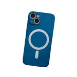 Husa MagSafe pentru Apple iPhone 14, Silicon, Protectie pentru camera, Magnetica, Incarcare Wireless, Flippy, Albastru