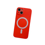 Husa MagSafe pentru Apple iPhone 14 Pro, Silicon, Protectie pentru camera, Magnetica, Incarcare Wireless, Flippy, Rosu