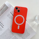 Husa MagSafe pentru Apple iPhone 13 Pro, Silicon, Protectie pentru camera, Magnetica, Incarcare Wireless, Flippy, Rosu