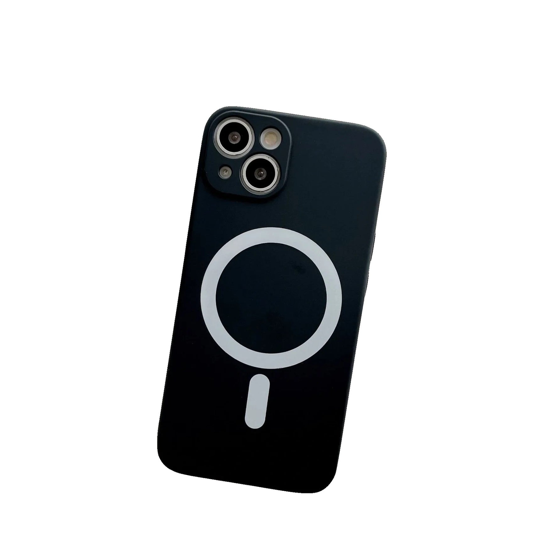 Husa MagSafe pentru Apple iPhone 12, Silicon, Protectie pentru camera, Magnetica, Incarcare Wireless, Flippy, Negru