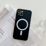 Husa MagSafe pentru Apple iPhone 12 Pro, Silicon, Protectie pentru camera, Magnetica, Incarcare Wireless, Flippy, Negru