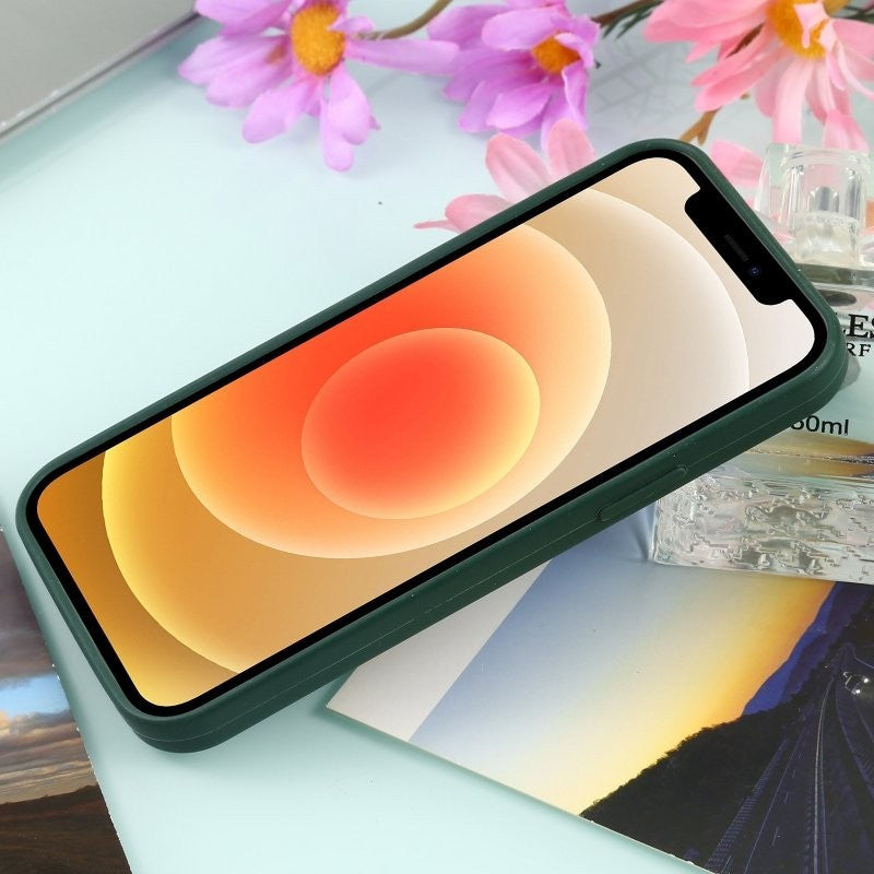 Husa MagSafe liquid large hole magnetic shell pentru Apple iPhone 11, Full Cover, Liquid Silicone, Magnetica, Incarcare