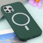 Husa MagSafe liquid large hole magnetic shell pentru Apple iPhone 12/ 12 Pro, Full Cover, Liquid Silicone, Magnetica,