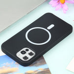 Husa MagSafe liquid large hole magnetic shell pentru Apple iPhone 13 Pro, Full Cover, Liquid Silicone, Magnetica,