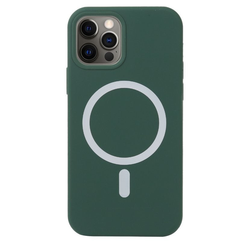 Husa MagSafe liquid large hole magnetic shell pentru Apple iPhone 13 Pro, Full Cover, Liquid Silicone, Magnetica,