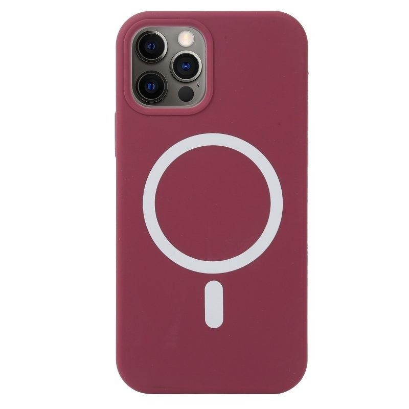 Husa MagSafe liquid large hole magnetic shell pentru Apple iPhone 14 Pro Max, Full Cover, Liquid Silicone, Magnetica,