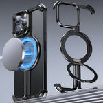 Husa MagSafe Metalica Compatibila cu iPhone 15 Pro, Flippy, Clear Case, Aliaj de Aluminiu, cu Magnet, fara Rama,