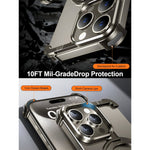 Husa MagSafe Metalica Compatibila cu iPhone 15 Pro, Flippy, Clear Case, Aliaj de Aluminiu, cu Magnet, fara Rama,
