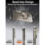 Husa MagSafe Metalica Compatibila cu iPhone 15 Pro, Flippy, Clear Case, Aliaj de Aluminiu, cu Magnet, fara Rama,