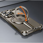 Husa MagSafe Metalica Compatibila cu iPhone 15 Pro, Flippy, Clear Case, Aliaj de Aluminiu, cu Magnet, fara Rama,