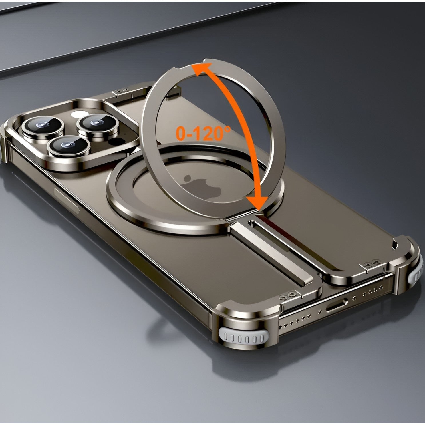 Husa MagSafe Metalica Compatibila cu iPhone 15 Pro, Flippy, Clear Case, Aliaj de Aluminiu, cu Magnet, fara Rama,