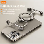 Husa MagSafe Metalica Compatibila cu iPhone 15 Pro, Flippy, Clear Case, Aliaj de Aluminiu, cu Magnet, fara Rama,