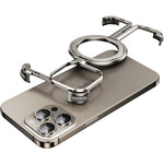 Husa MagSafe Metalica Compatibila cu iPhone 15 Pro, Flippy, Clear Case, Aliaj de Aluminiu, cu Magnet, fara Rama,